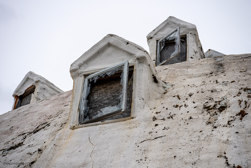 abandoned igloo hotel