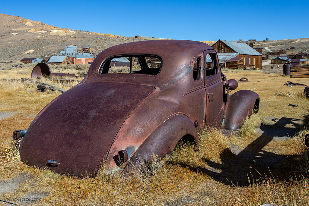 old rusty car in Bodie Ghost Town