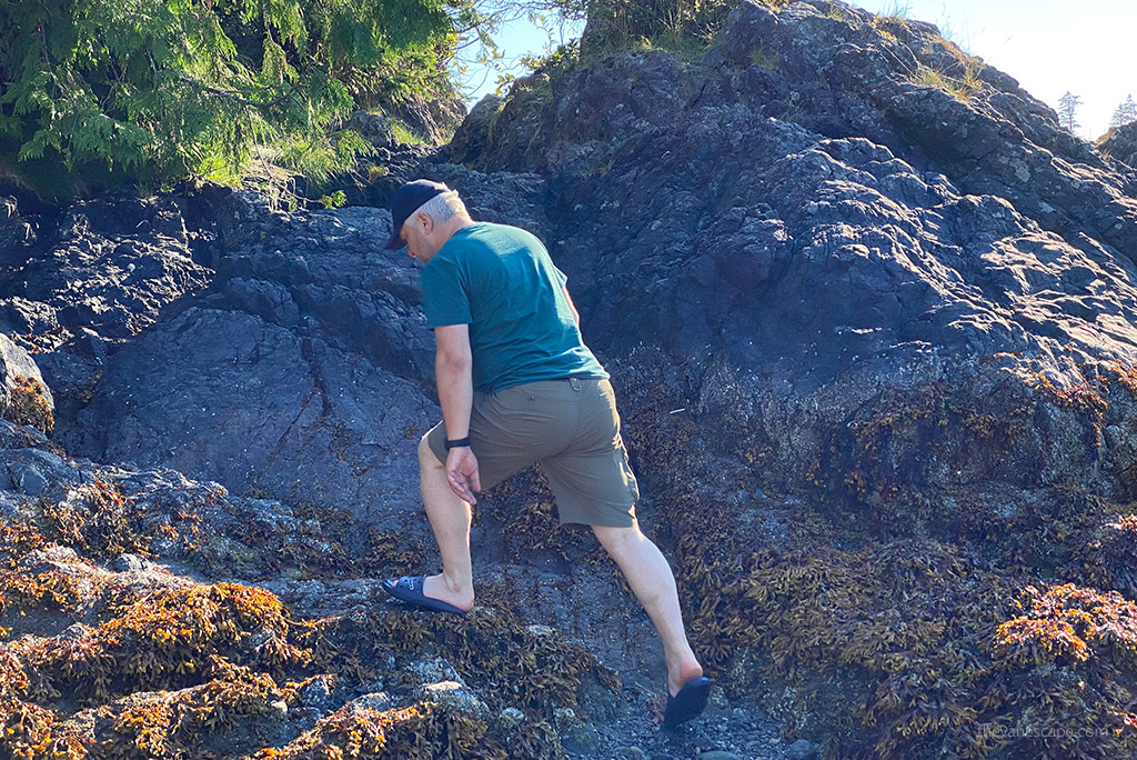 Chris hiking in KUHL AMBUSH Cargo Shorts.