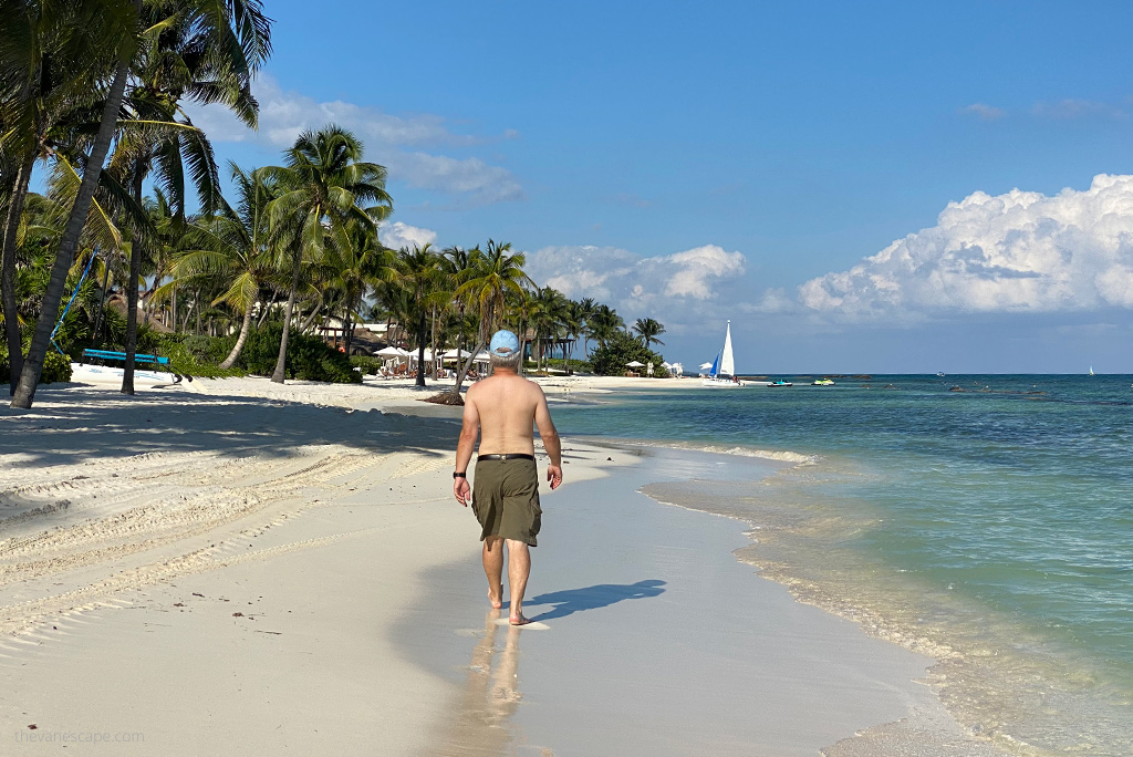 Chris on the beach in Playa del Carmen.