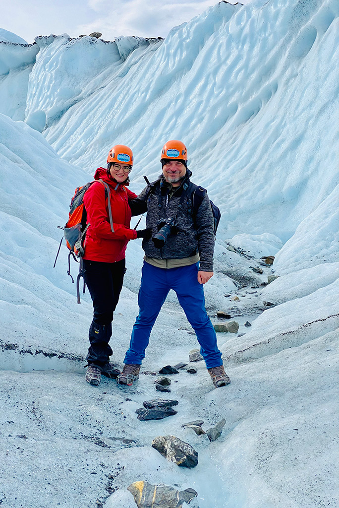 Agnes and Chris on Matanuska Glacier hike