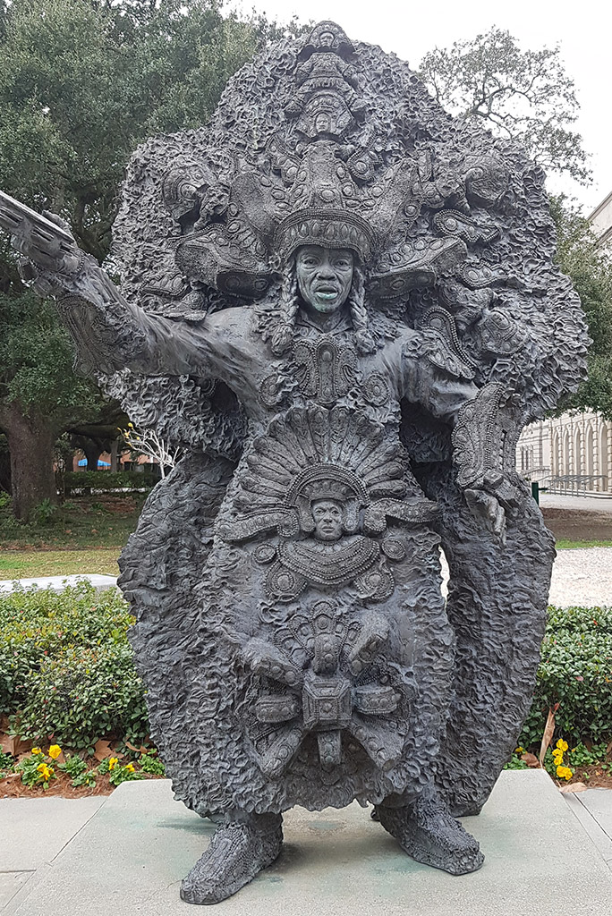 Mardi Gras statue in Louis Armstron Park in New Orleans.