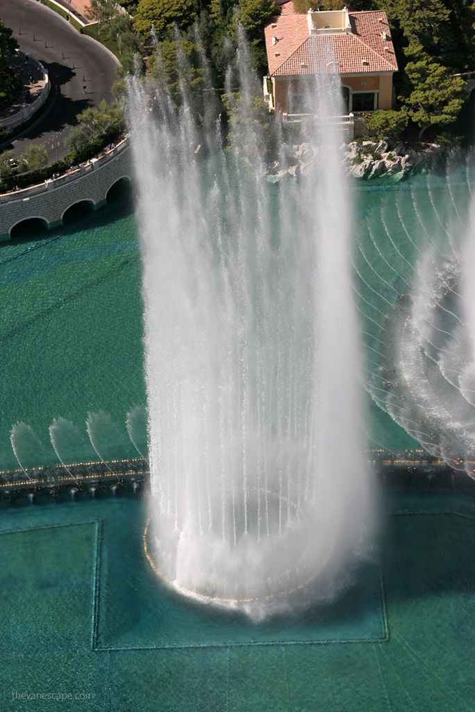 stunning fountains view from Eiffel Tower Viewing Deck.