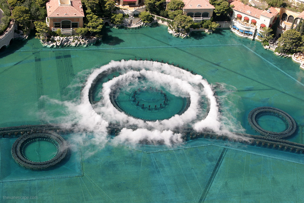 dancing fountains in Las Vegas.