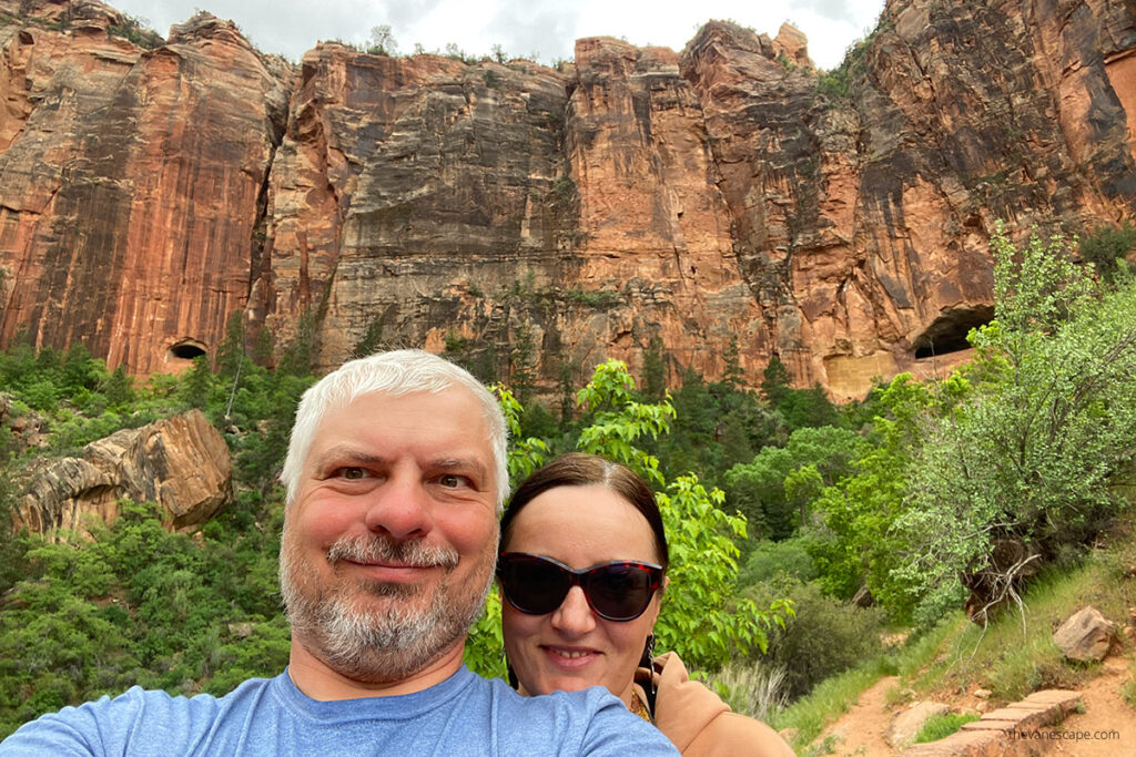 Agnes and Chris in Zion National Park.