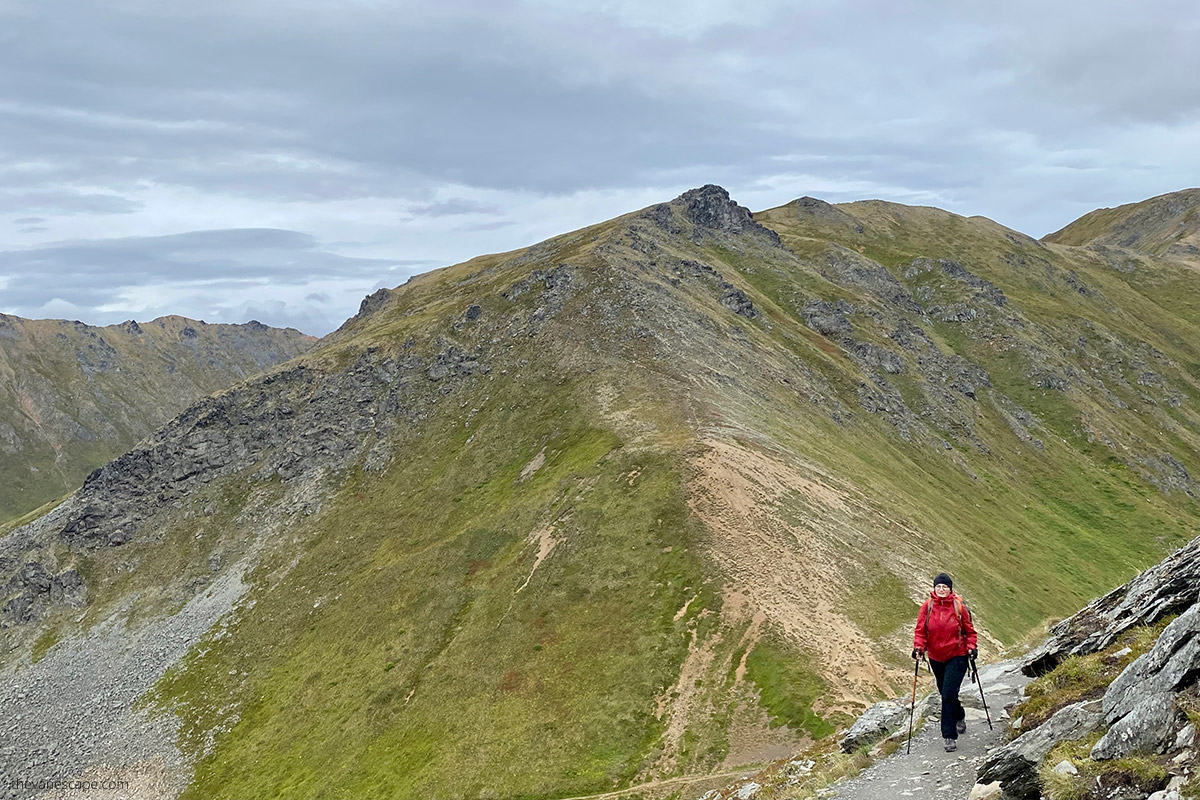 Agnes hiking on Hatcher Pass 