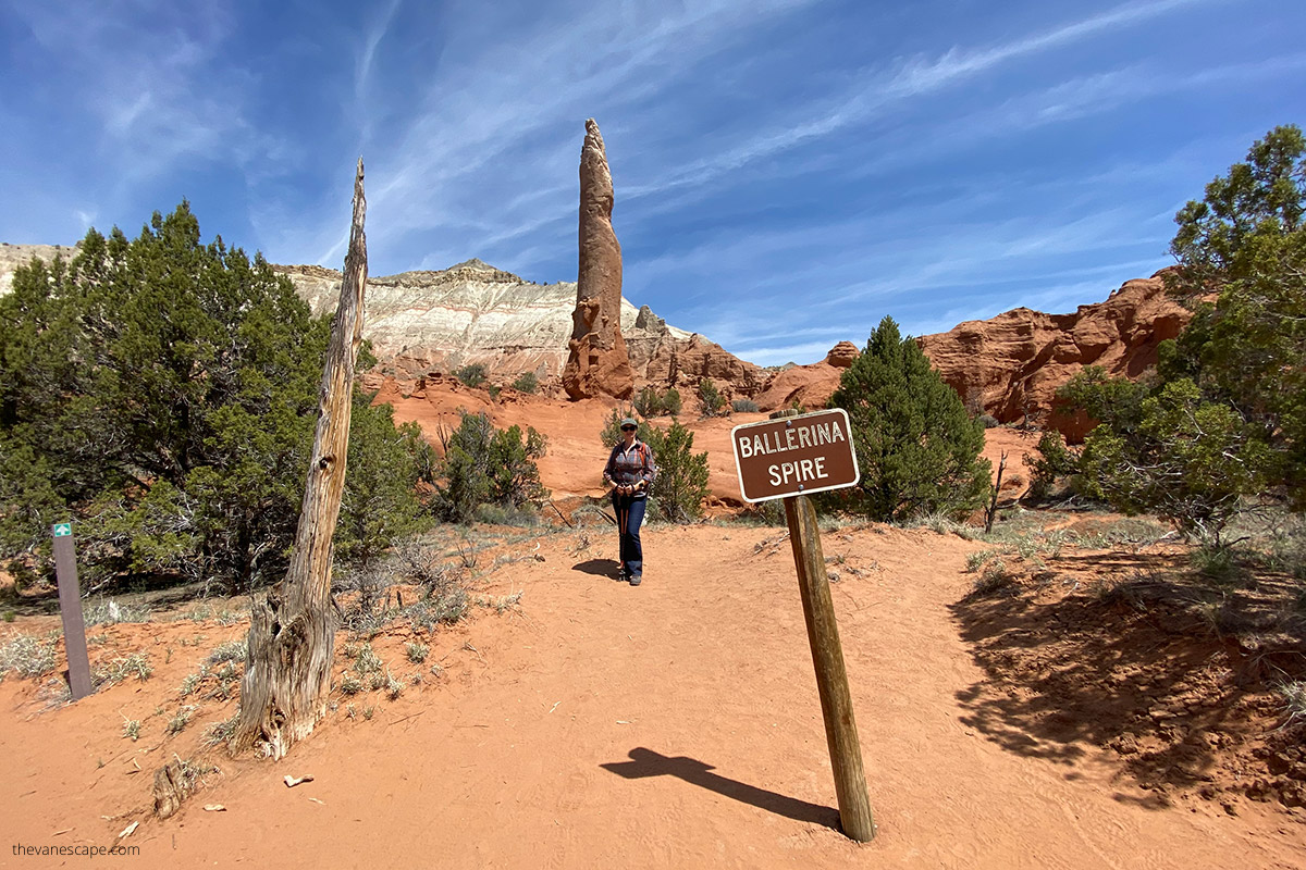 Agnes and Ballerina Spire in Kodachrome Basin.