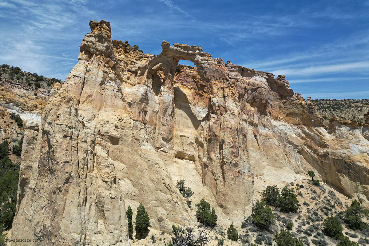 photo of  Grosvenor Arch, on Cottonwood Canyon Road taken with DJI Mini 3 Pro Drone