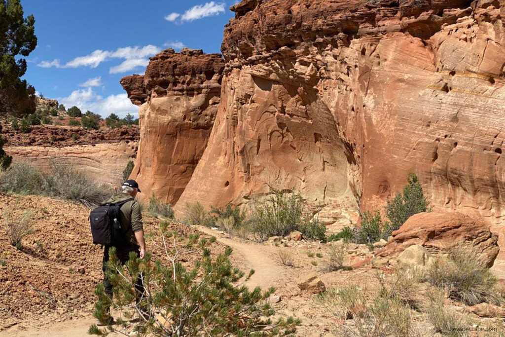 Chris hiking Zebra Slot Canyon in Utah