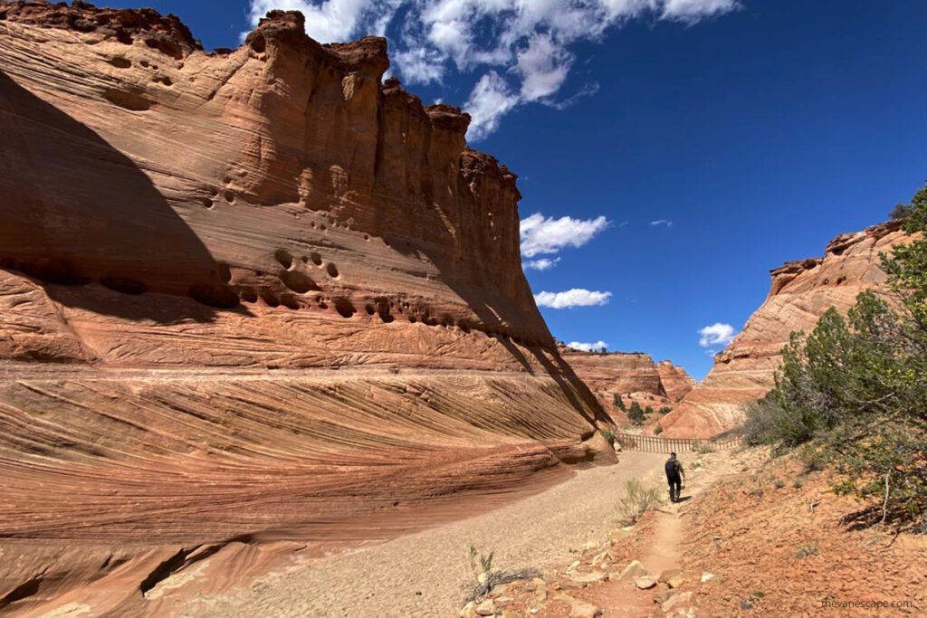 Chris hiking Zebra Slot Canyon in Utah