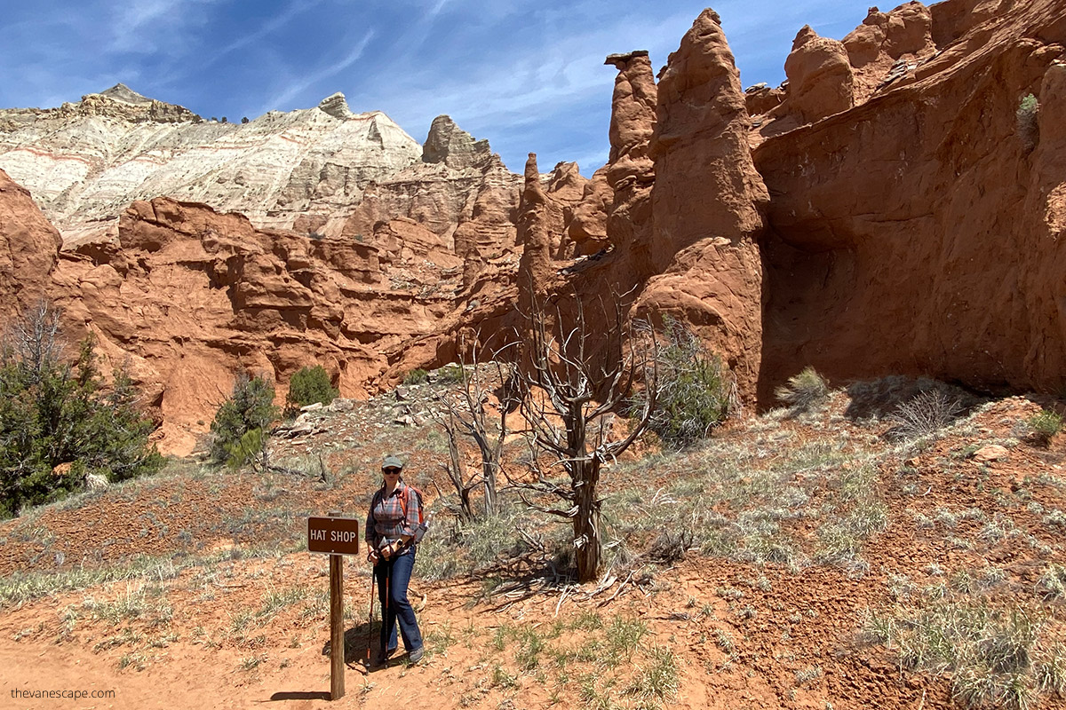 Agnes Stabinska, the author, on hiking trail in Kodachrome Basin State Park.