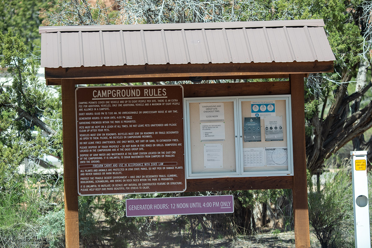 campground rules in Kodachrome