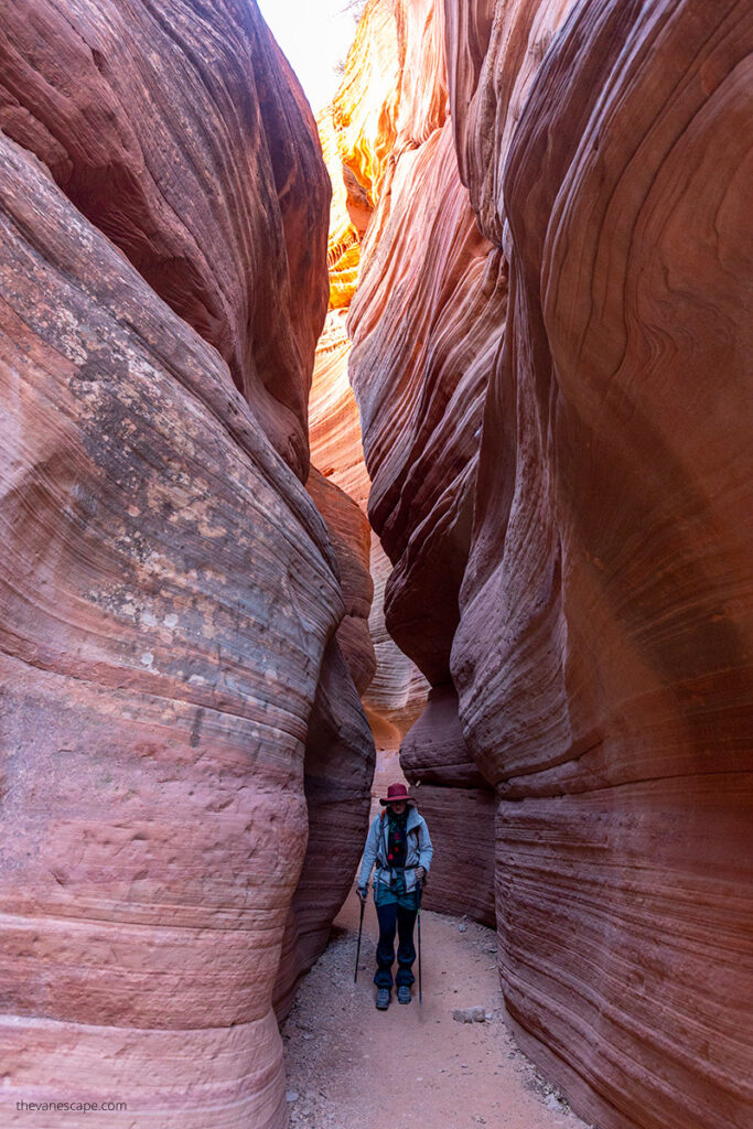 Agnes in Red Canyon aka Peek-a-Boo Canyon Tour in Kanab, which is one of the best things to do in Kanab.