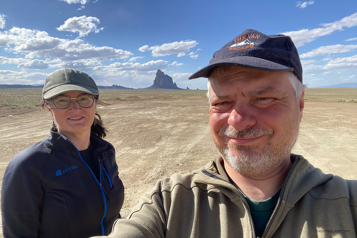 Agnes Stabinska, the author with her partner Chris in Shiprock