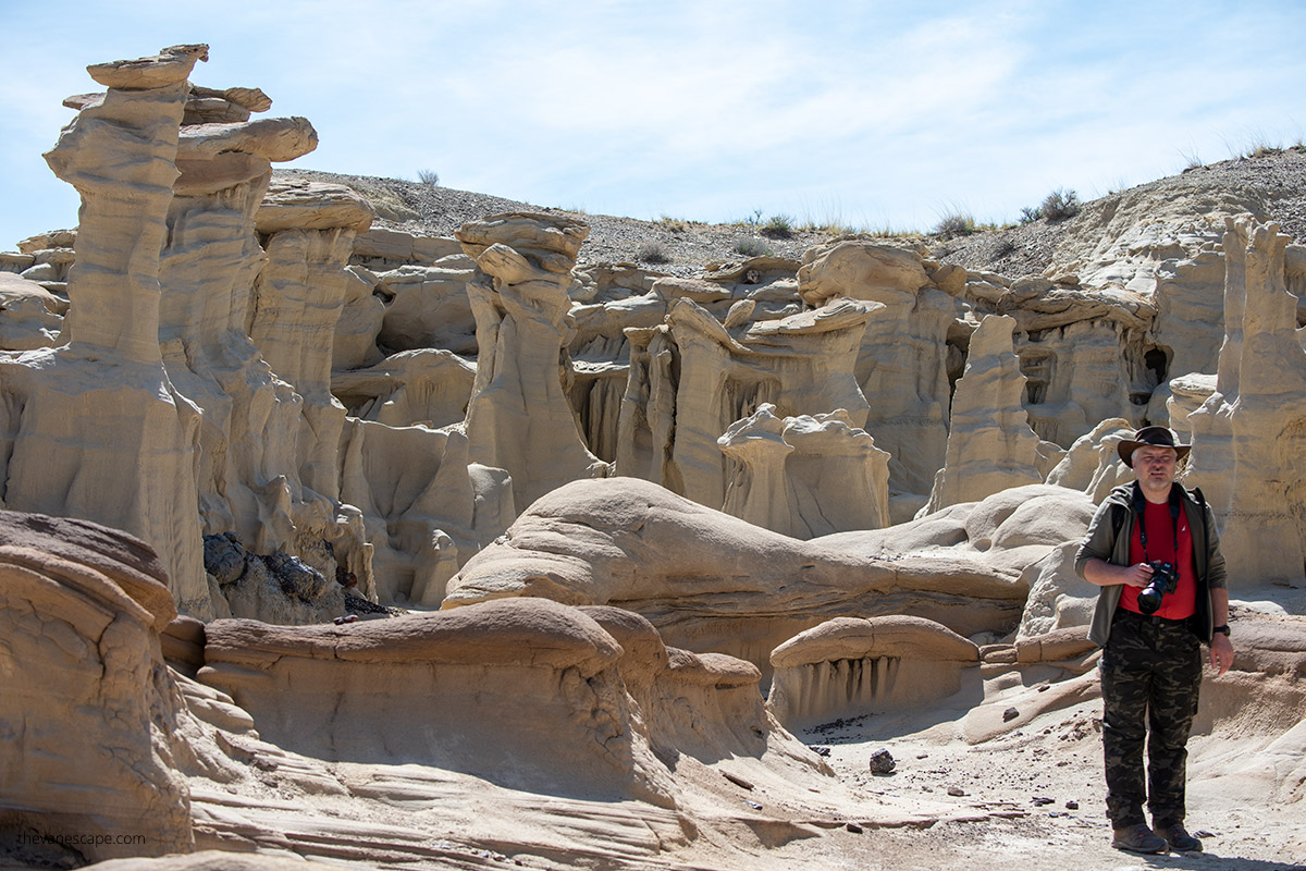 Chris Labanowski, co-owner of the Van Escape blog is hiking in Valley of Dreams New Mexico