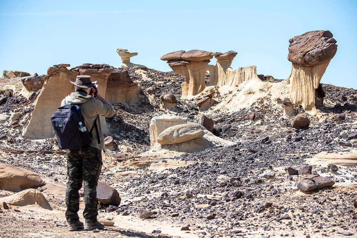 Chris photographing rocks formations