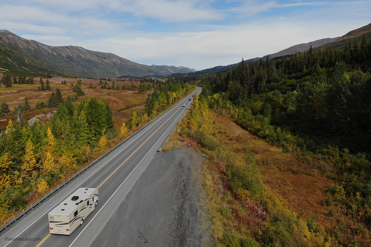 Fall in Anchorage Alaska - scenic drive to Seward