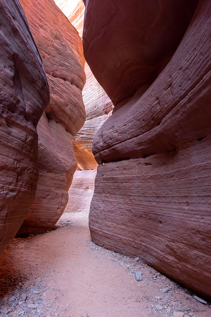 red walls of slot Peek-A-Boo Canyon in Kanab