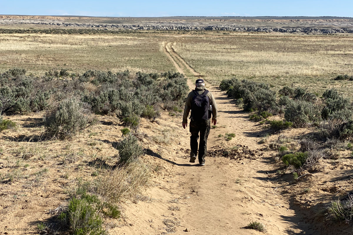 Chris Labanowski, co-owner of the Van Escape blog, is hiking in New Mexico