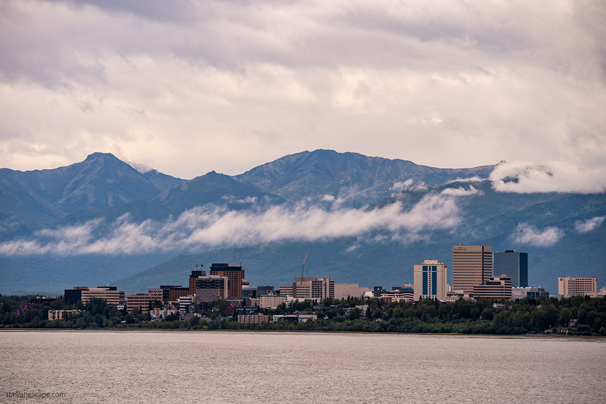 best time to visit Anchorage Alaska city skyline before sunset