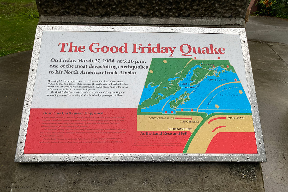 Tony Knowles Coastal Trail attractions - the good friday quake monument