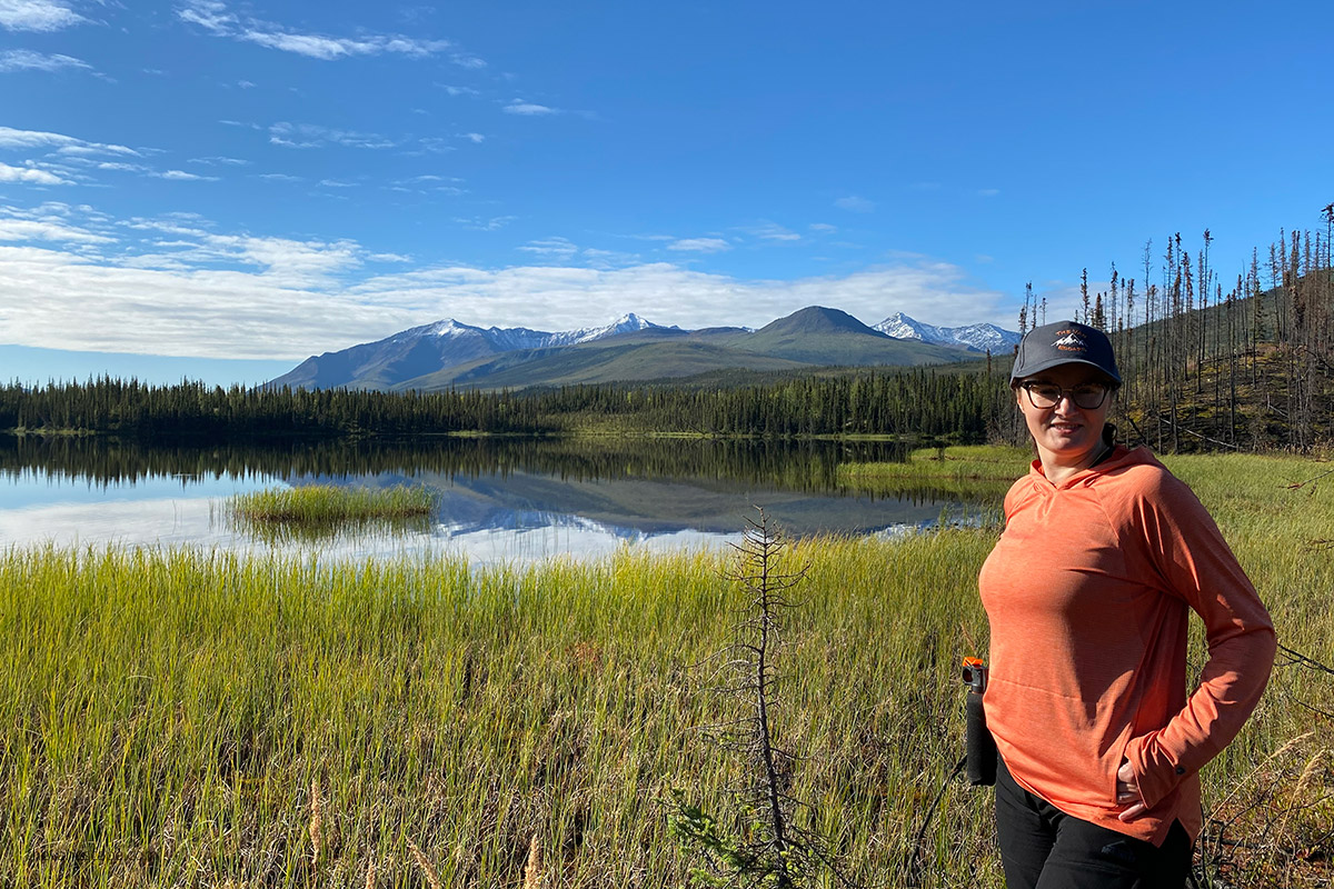 agnes with bear spray hiking in the gates of arctic