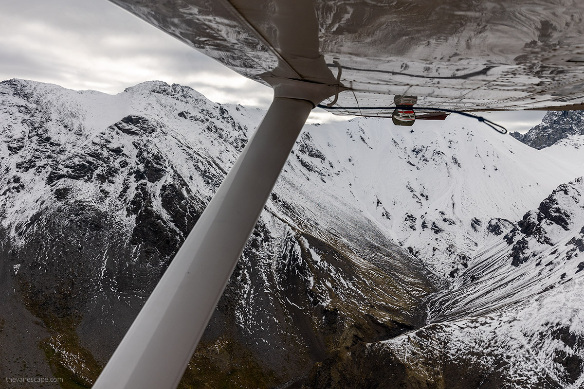 brooks range mountains, view from floatplane during our scenic flight with coyote air