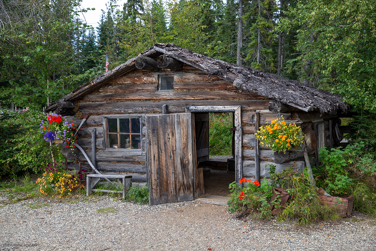 log cabin in indian village