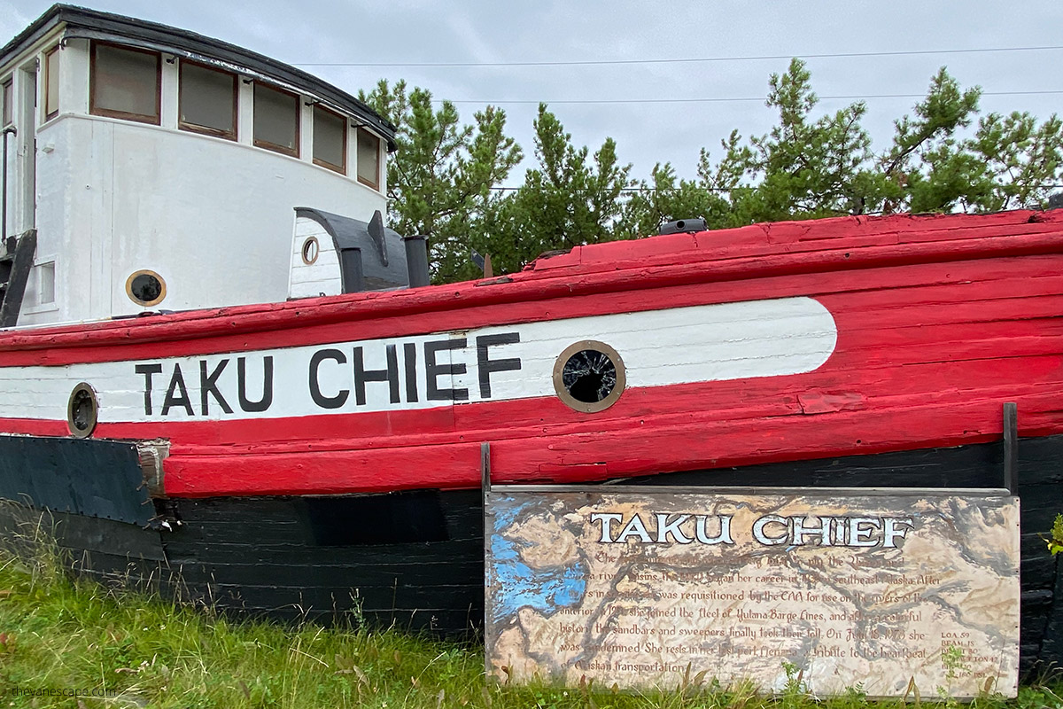 wooden tug boat Taku Chief in Nenana