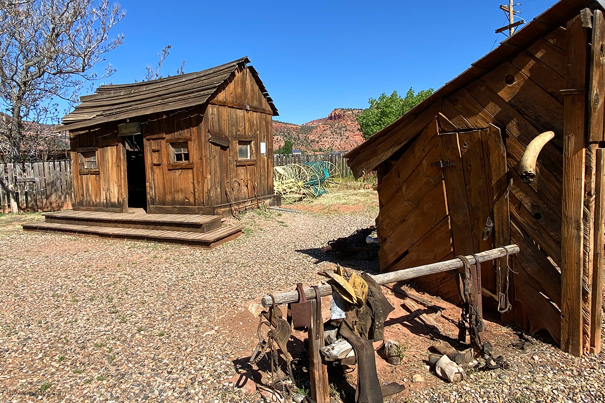 scenography from old Western movies, wooden western buildings in Little Hollywood Museum in Kanab
