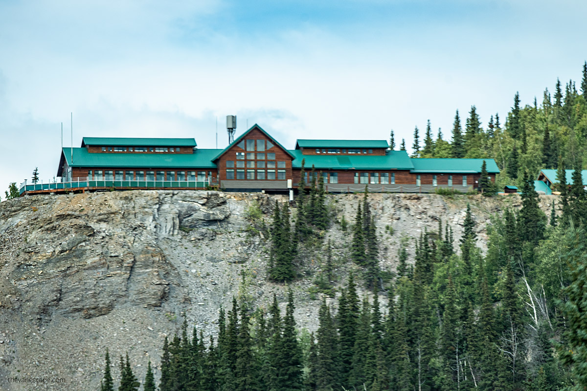 the view of Grande Denali Lodge in McKinlay Park, located on the mountain, one of the best places to stay  near Denali