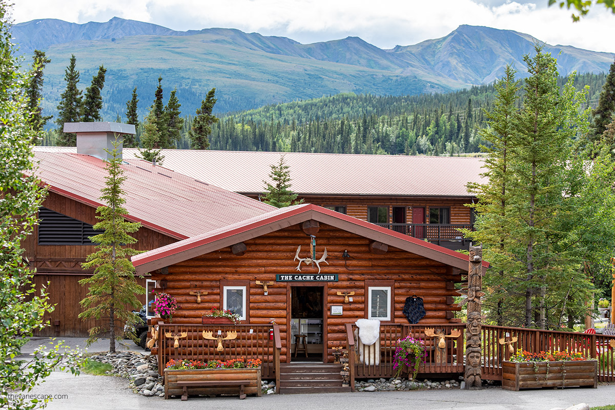 one of the denali lodges with scenic mountain views