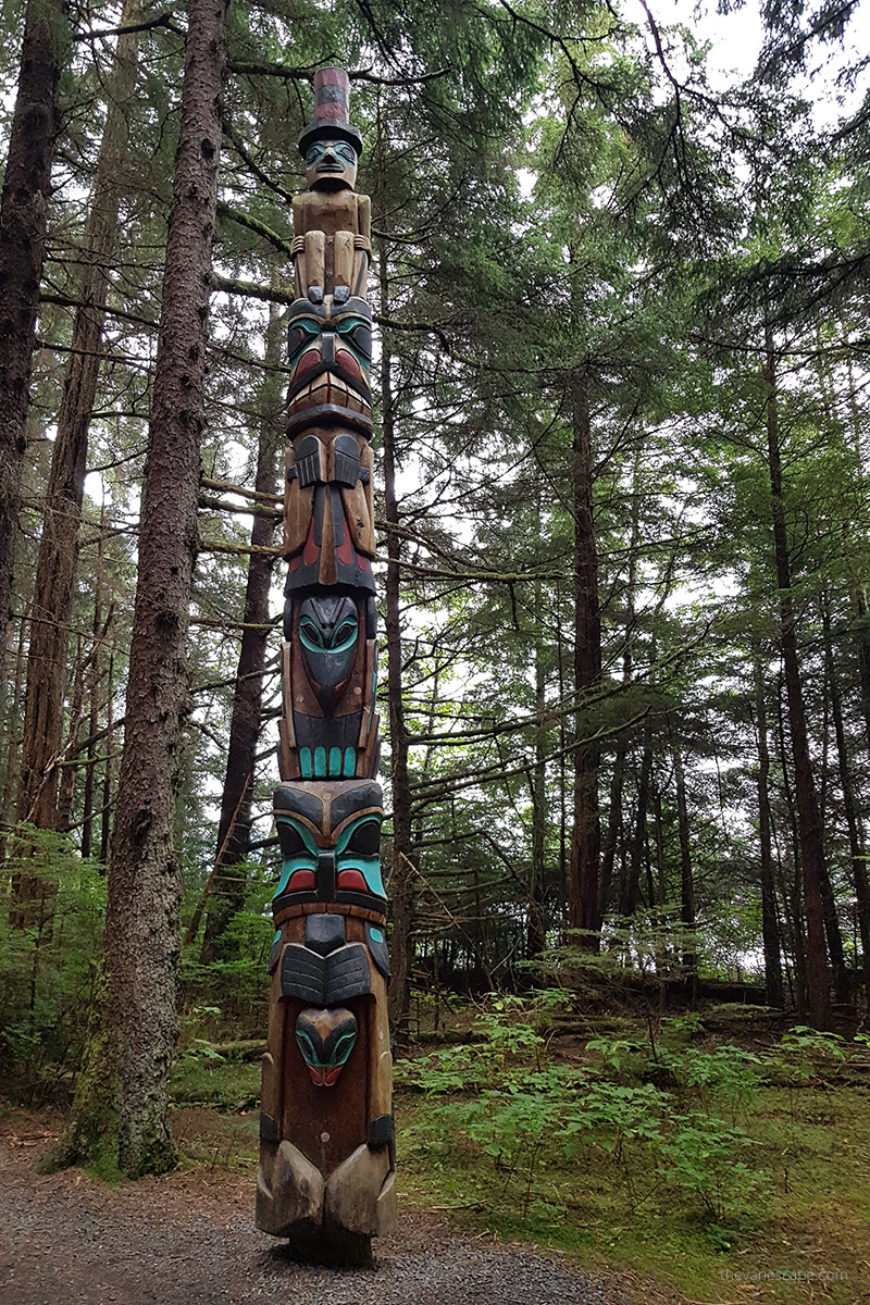 totem pole - huge totem in the forest