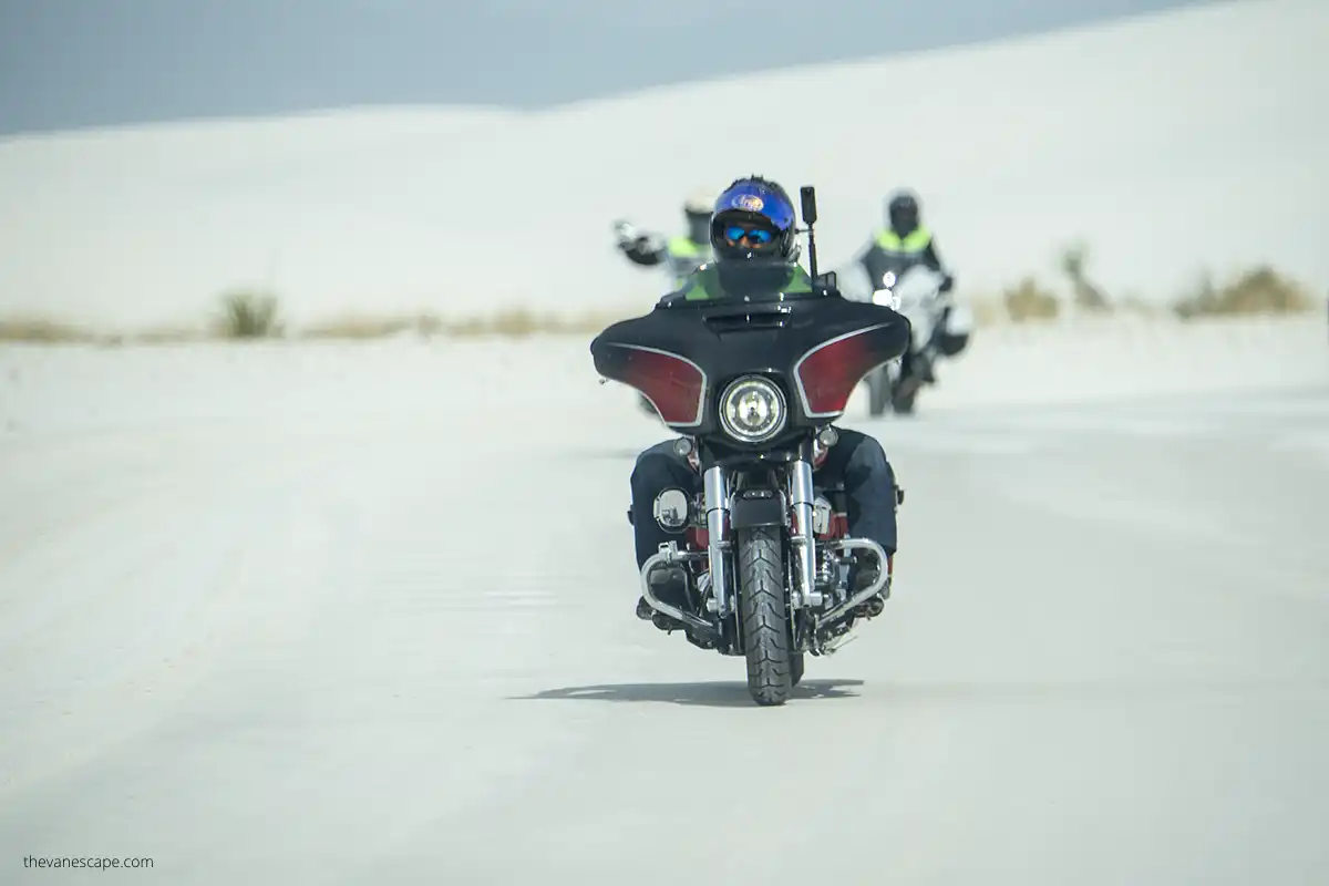 motorcycle on Dunes Drive.