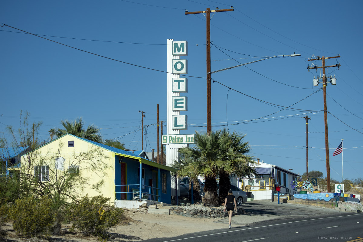 Motel 9 in Joshua tree town.