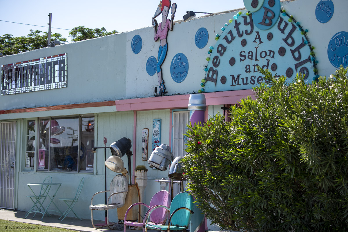 Beauty Bublble salon and museum in Pioneertown.