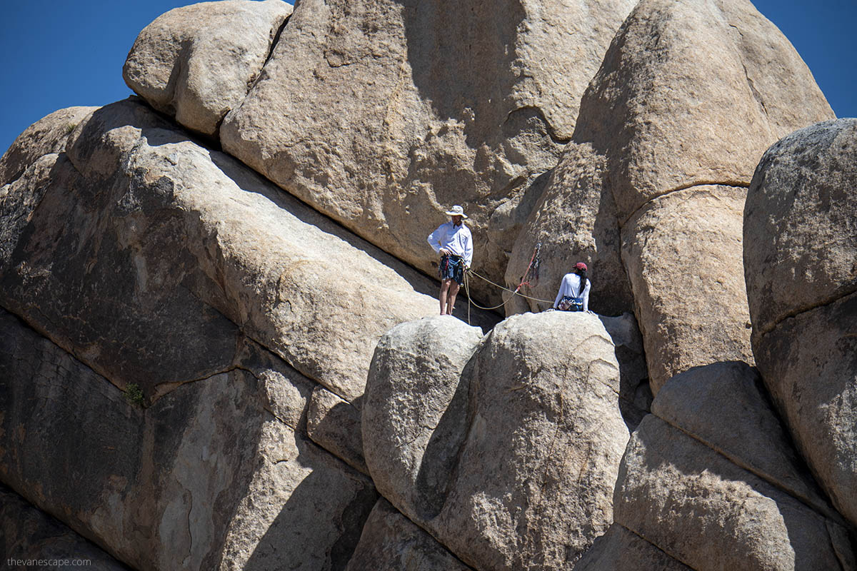 Rock climbing in Joshua Tree.